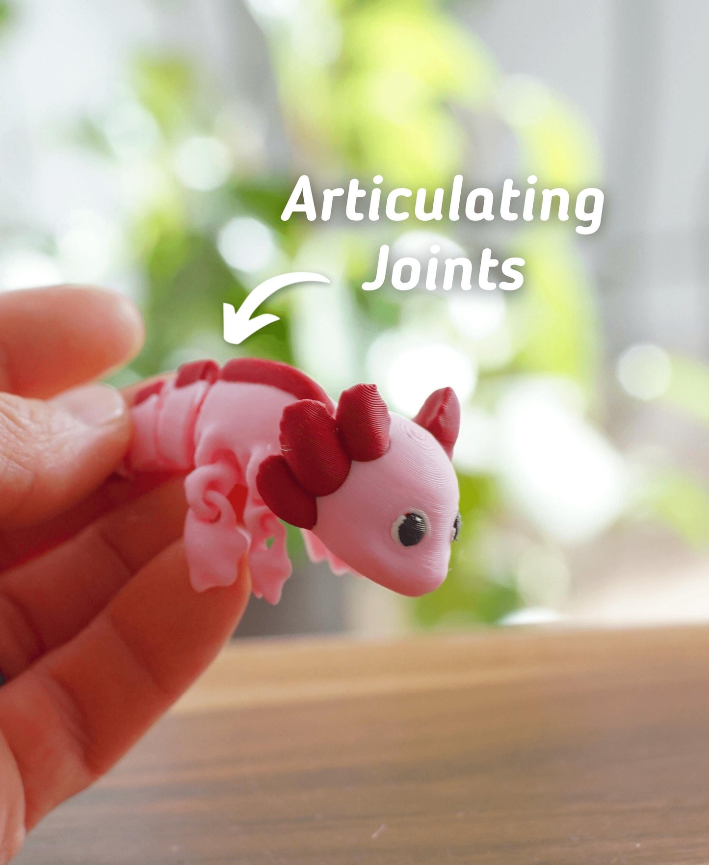 Articulating Axolotl Fidget Toy | Flexible Sensory Desk Pet | Cute Axolotl Gift for Stress Relief and Anxiety | LudoDesign