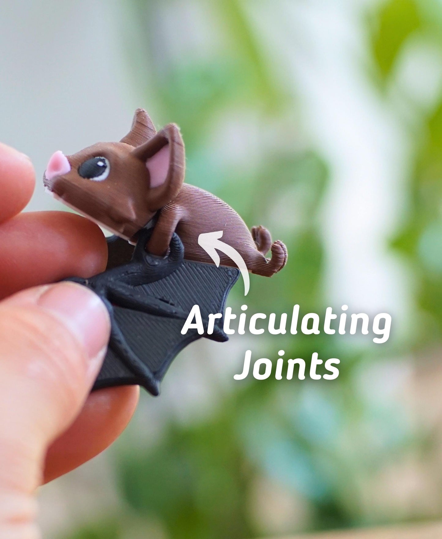 Articulated Bat Toy | Beaming Bat Fidget Figure | Halloween Desk Decor | Flexi Bat Gift for Kids & Adults | Bat Lover Gift | ForgeCore LUDO