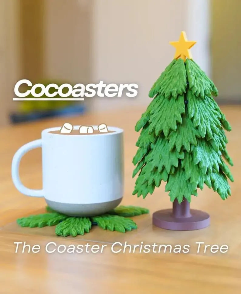 Christmas tree coaster set