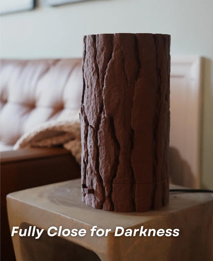 3D Printed Lantern Log Lamp | Mechanically Dimming Lamp with Real Log Texture | Unique Rustic Home Decor | Desk Lamp for Nature Lovers