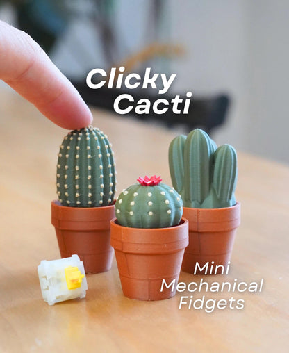 3D Printed Clicky Cacti Fidget Toy | Pocket Plant with Mechanical Switches | Stress Relief Desk Toy | Fun Succulent Fidget for Anxiety