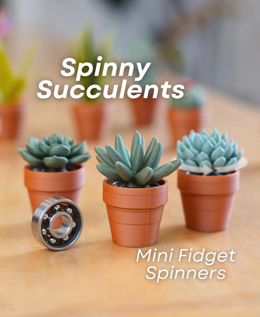 Succulent Fidget Spinners | Spinny Succulents Pocket Plants | Cute Stress Relief Toy | Mini Succulent Decor for Home & Office | ForgeCore