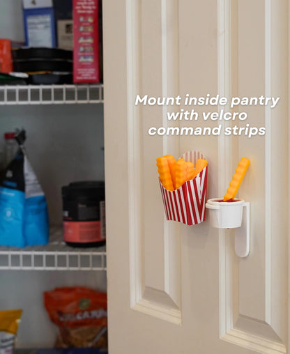 3D Printed French Fry Bag Sealers with Ketchup Cannon, Fun Snack Clips for Kitchen - Unique Chip Bag Clip, Kitchen Gadget & Gift for Foodies