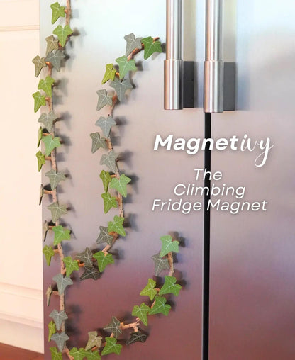 English Ivy Fridge Magnet - Articulating Plant Decor - Flexible Stem Magnetivy with Hinges - Kitchen Decor & Gift - Artificial Home Plant