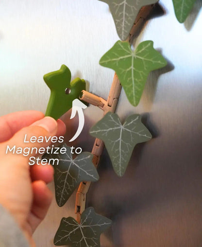 English Ivy Fridge Magnet - Articulating Plant Decor - Flexible Stem Magnetivy with Hinges - Kitchen Decor & Gift - Artificial Home Plant