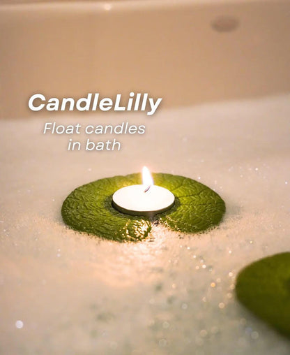 Bath Wine Holder and Candle Floats- ForgeCore - Wine Lily and Candle Lily Set - Relaxing Tub Decor, Floating Candle Holder - Bath Lilies