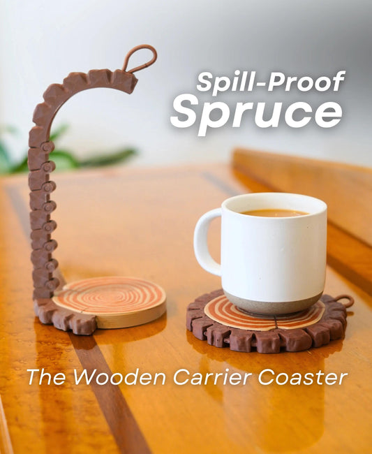 Spill-Proof Coffee Coaster - Transformable Cup Carrier - Unique Coffee Holder - Functional Kitchen Decor and Gift Idea - Forgecore