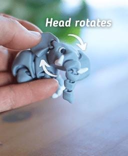 Articulated Elephant Toy | Flexi Fidget Animal | Cute Elephant Desk Toy | Flexible Sensory Toy - Fun Gift for Kids & Adults