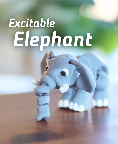 Articulated Elephant Toy | Flexi Fidget Animal | Cute Elephant Desk Toy | Flexible Sensory Toy - Fun Gift for Kids & Adults
