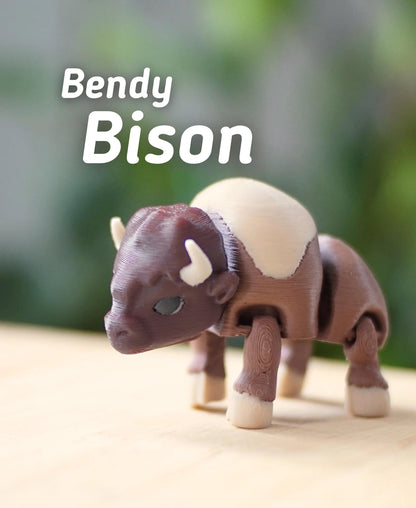 Articulated Bison Keychain | Flexible Fidget Toy | ADHD Toy Buffalo Keyring | Stress Relief Gadget | ForgeCore | LudoDesign