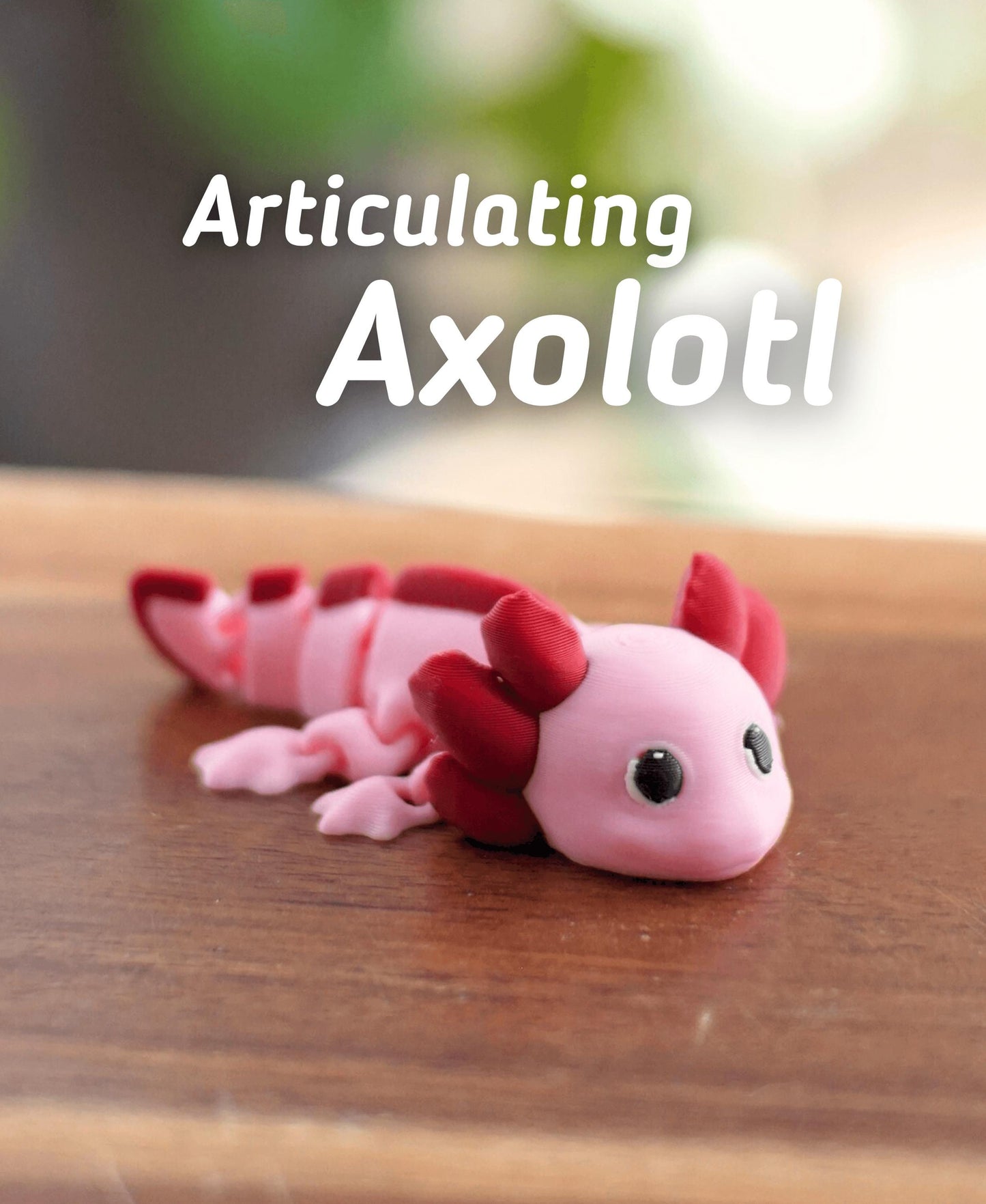 Articulating Axolotl Fidget Toy | Flexible Sensory Desk Pet | Cute Axolotl Gift for Stress Relief and Anxiety | LudoDesign