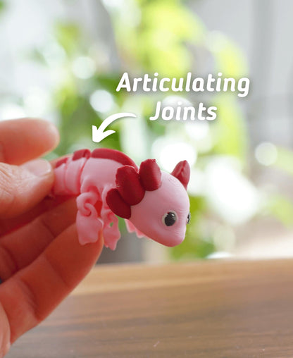 Articulating Axolotl Fidget Toy | Flexible Sensory Desk Pet | Cute Axolotl Gift for Stress Relief and Anxiety | LudoDesign