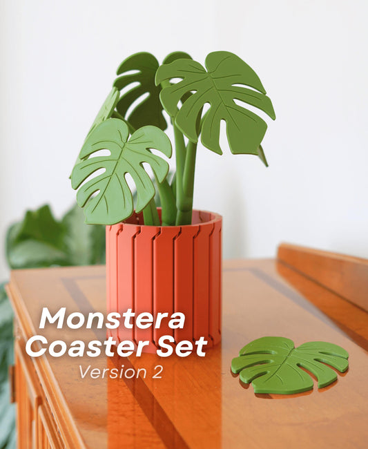 Monstera Coaster Plant Version 2| Monstera 3D Printed House Plant With Magnetic Leaves | Monstera Coasters | Home Plant | ForgeCore