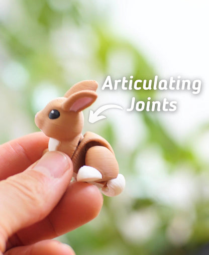 Articulated Bunny Toy | Flexy Fidget Rabbit | Poseable Easter Bunny Gift | Cute Desk Toy for Kids & Adults | Stress Relief | ForgeCore LUDO