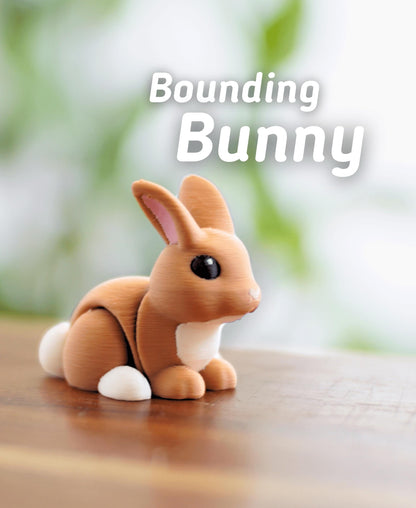 Articulated Bunny Toy | Flexy Fidget Rabbit | Poseable Easter Bunny Gift | Cute Desk Toy for Kids & Adults | Stress Relief | ForgeCore LUDO