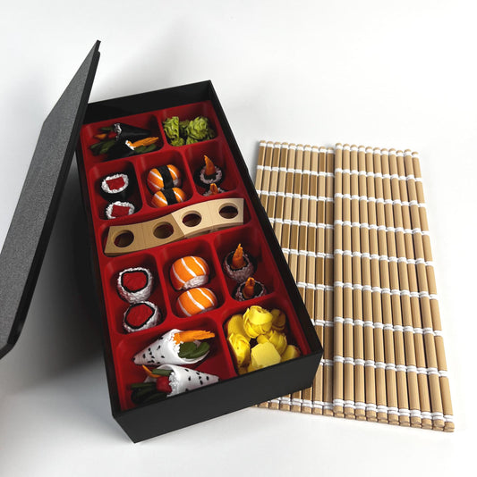 Sushi Chess Set - Unique Chess Pieces for Food Lovers - Fun Sushi-Themed Game Set - Chessboard Gift for Gamers & Collectors | ForgeCore