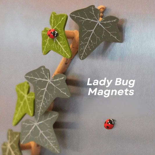 Ladybug Magnet | Cute Fridge Magnet for Kitchen or Office | Insect Decor Gift | Colorful Bug Magnet | Ladybird Ivy Magnet | ForgeCore