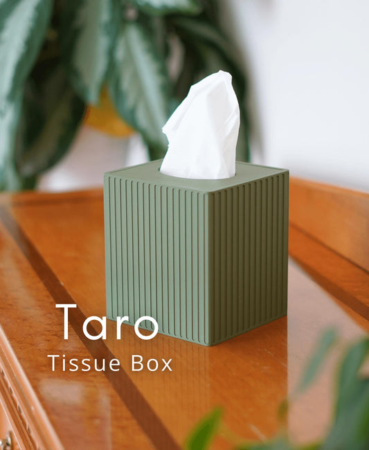 Taro Tissue Box Cover | Modern Tissue Holder | Cute Decorative Tissue Box for Bathroom, Office, Bedroom, or Living Room | ForgeCore